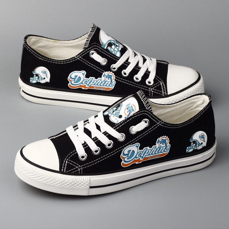 Women's Miami Dolphins Repeat Print Low Top Sneakers 001 Women's Miami Dolphins Repeat Print Low Top Sneakers 001